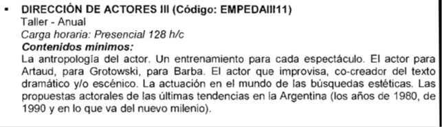 DIRECCION DE ACTORES III